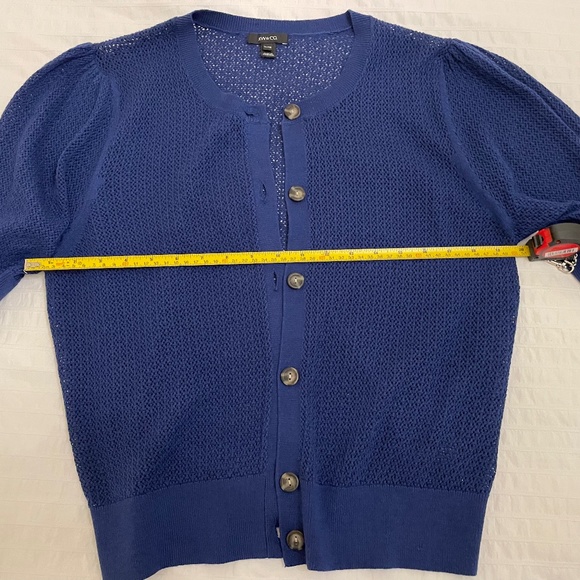 RW&CO Elbow Sleeve Blue Cotton Cardigan Size XL - EUC! - Picture 4 of 7
